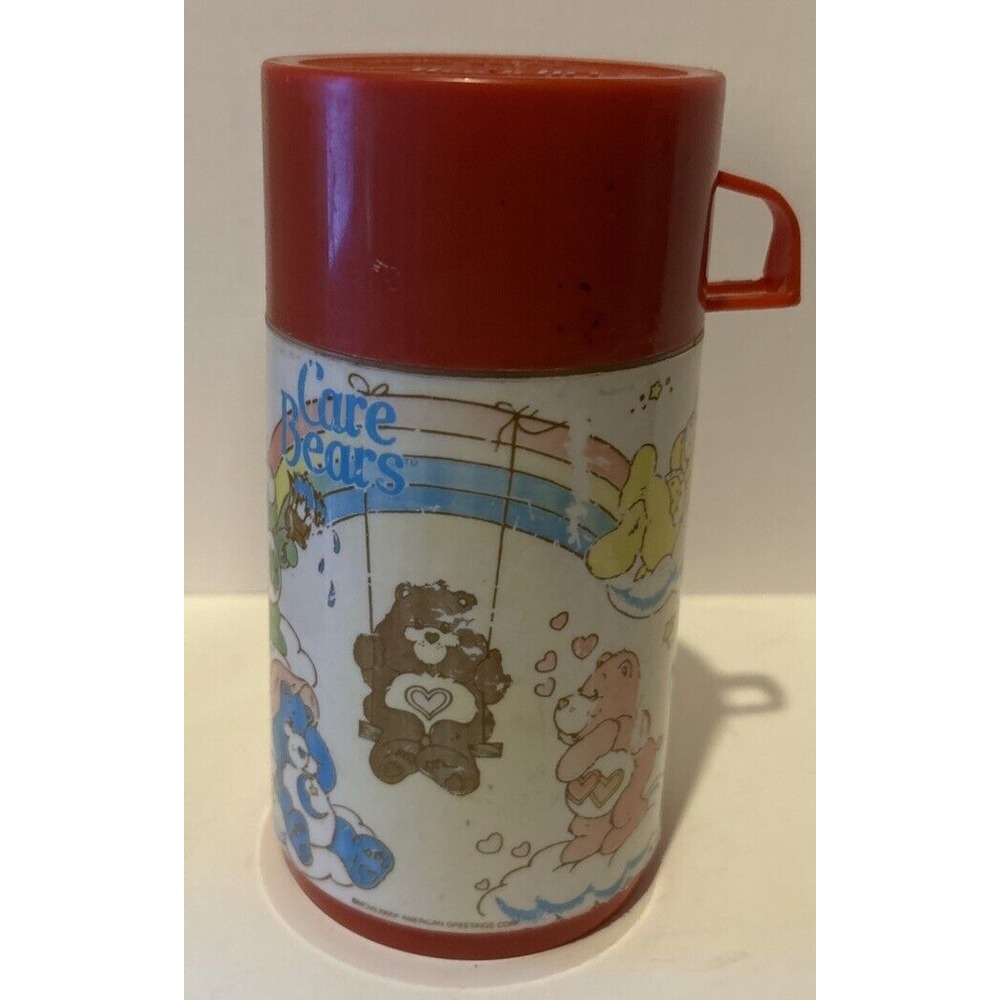 Aladdin Care Bears Lunchbox Thermos Red Cup‎ Complete No Lunchbox Vintage 1985